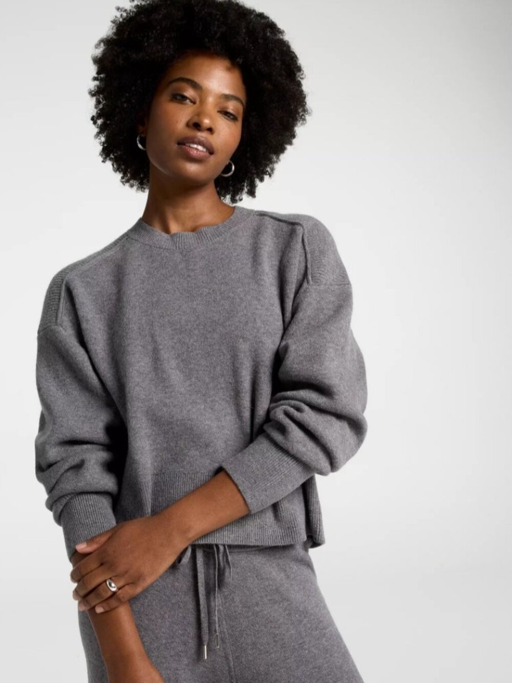 Calia Women's Clean Crew Sweater in Dark Heather NWT $98